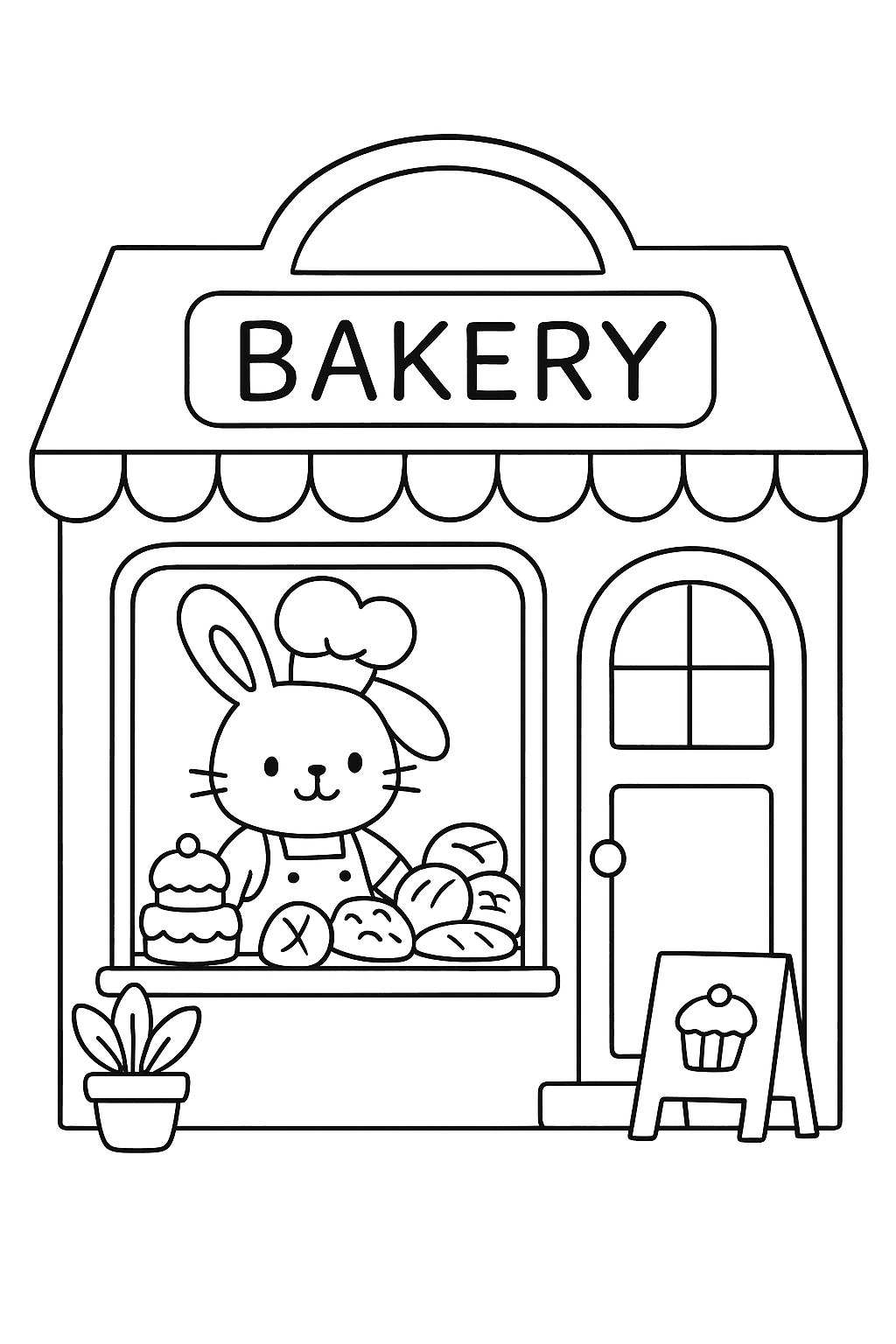 Cute Shop Coloring Page – Adorable Animal Store Scene - free coloring page image 13 of 14