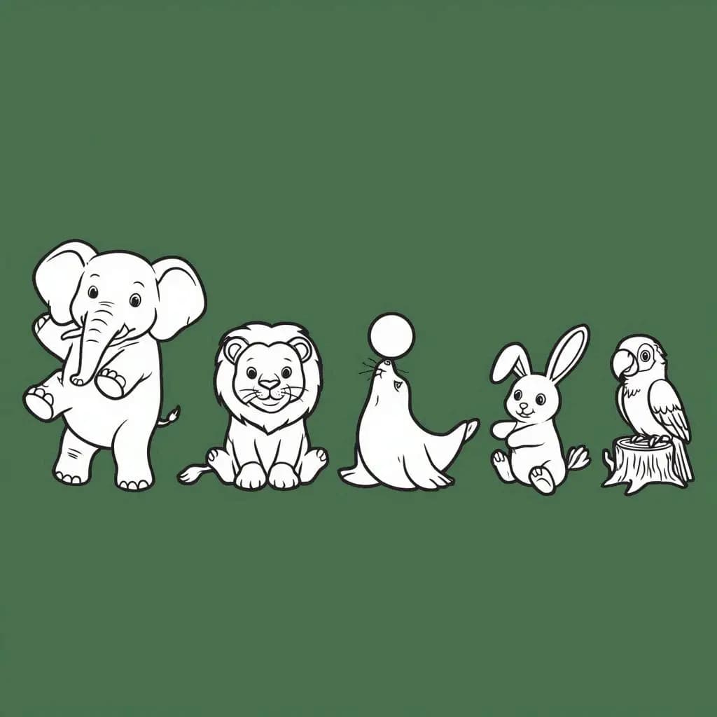 Big Top Fun: Animal Circus Coloring Book - free coloring page image 2 of 7