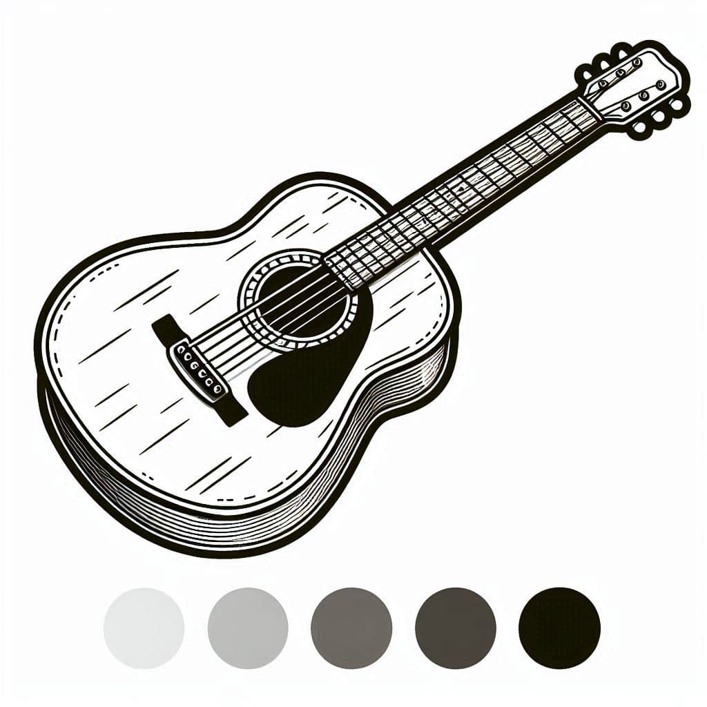 A Guitar - Musical Free Coloring Pages for Budding Artists & Music Lovers! - free coloring page image 4 of 4