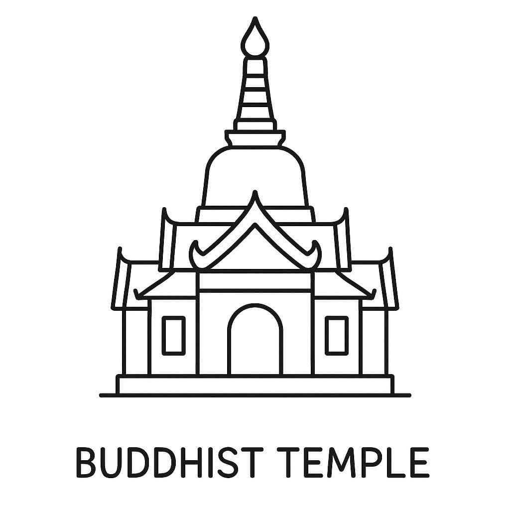 Colorful Faith: Places of Worship Around the World  - free coloring page image 3 of 7