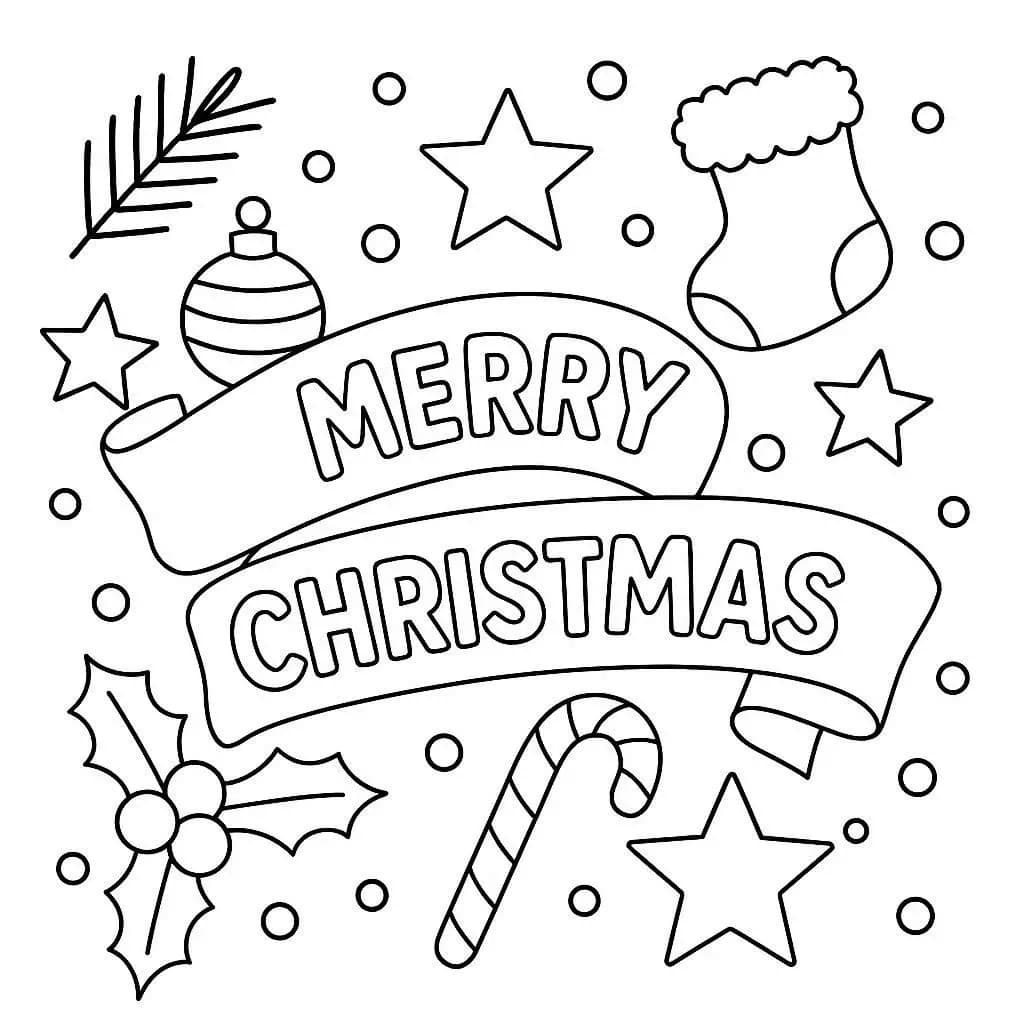  Christmas Greeting Banners Coloring Book   - free coloring page image 3 of 6