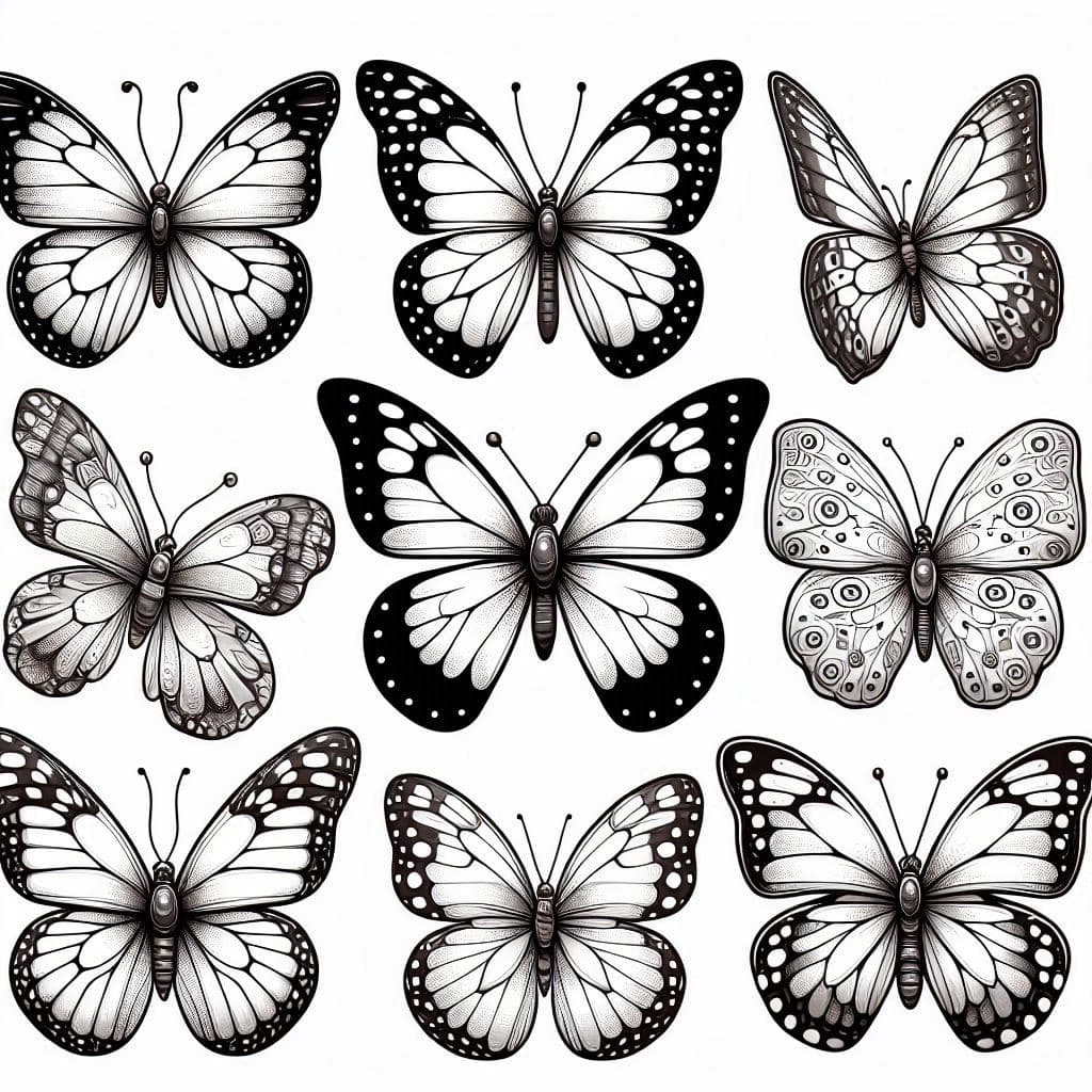 Beautiful Butterflies – A Delightful Coloring Experience! - free coloring page image 4 of 4