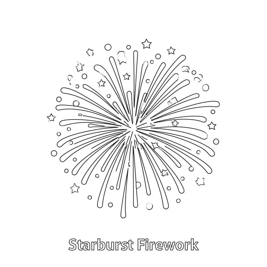 Burst of Colors: Fireworks Fun Coloring Book   - free coloring page image 2 of 6