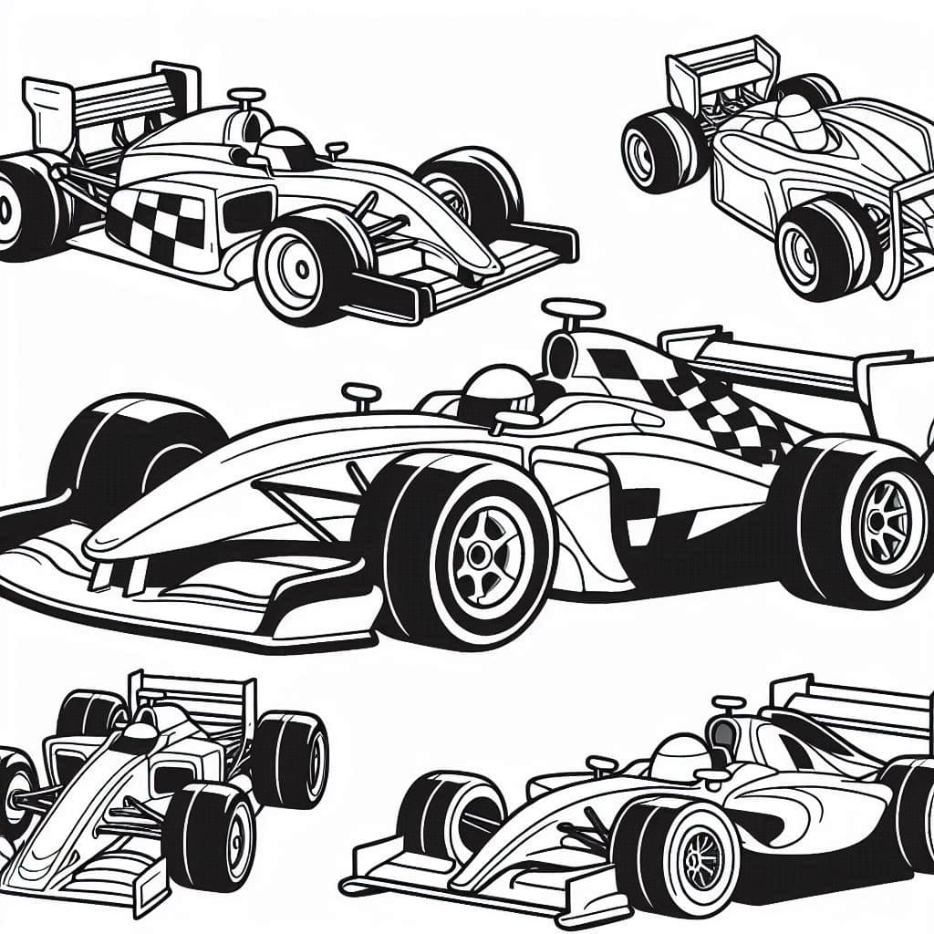 Racing Cars – A High-Speed Coloring Adventure! - free coloring page image 2 of 3