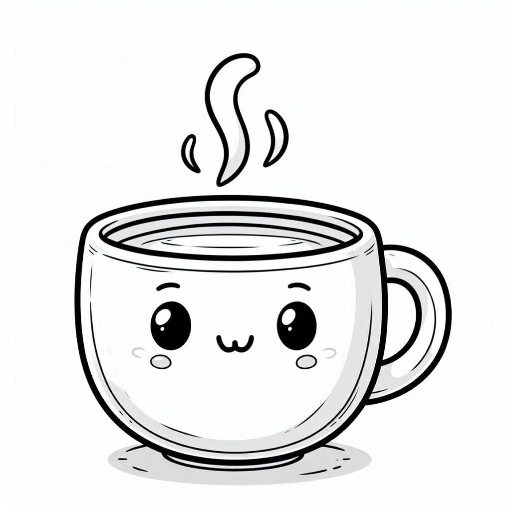 A Cup of Coffee - Cozy Free Coloring Pages for Relaxation & Fun! - free coloring page image 3 of 4