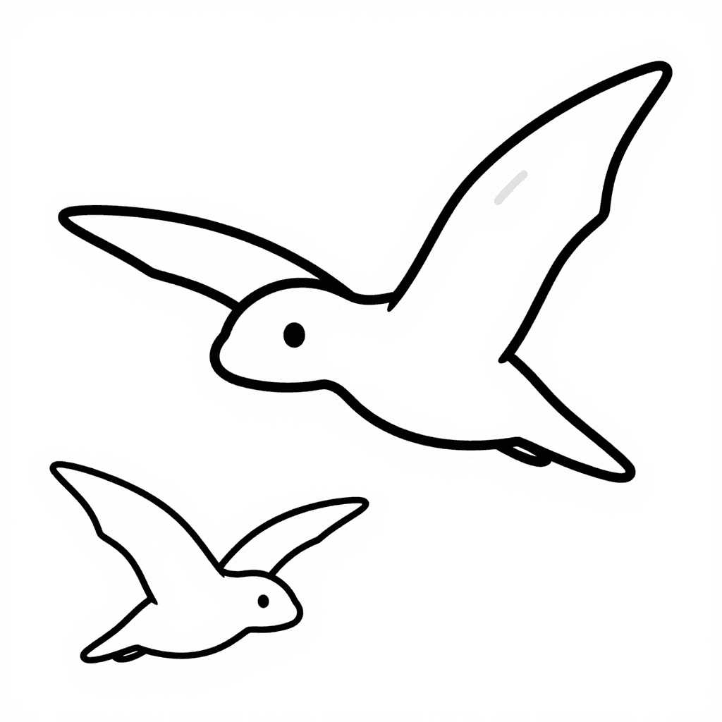 A Pterodactyl Flying Coloring Page - free coloring page image 2 of 3