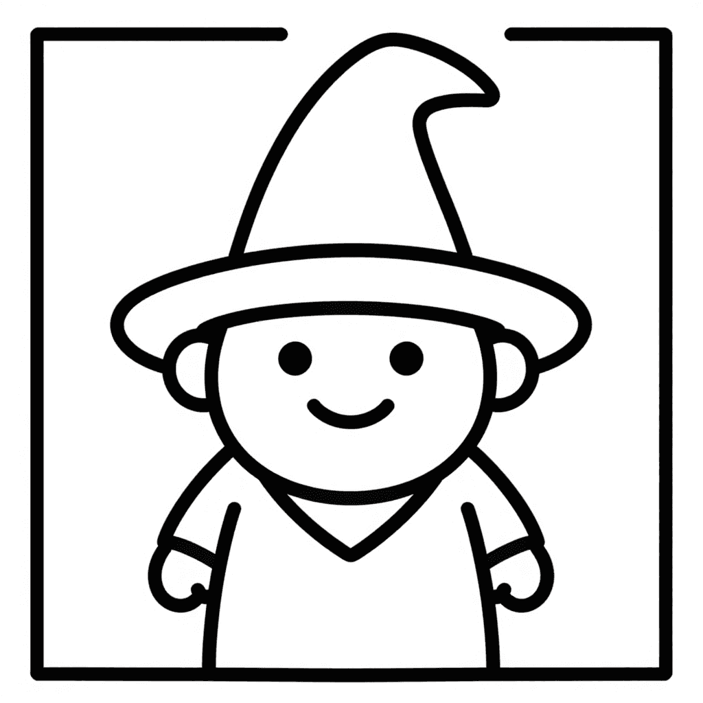 A Wizard With Hat Coloring Page - free printable coloring page for kids to download