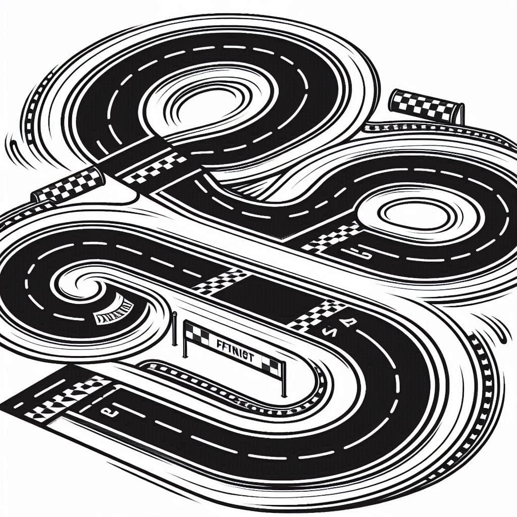 Race Track - High-Speed Free Coloring Pages for Racing Enthusiasts! - free coloring page image 3 of 4