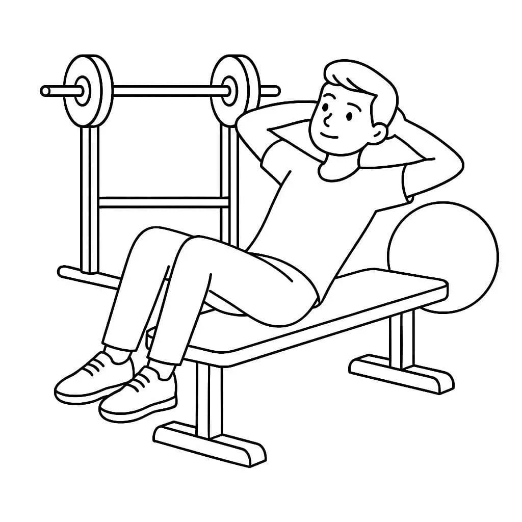 Get Moving! Fun Exercise! Gym Time Coloring Book - free coloring page image 4 of 8