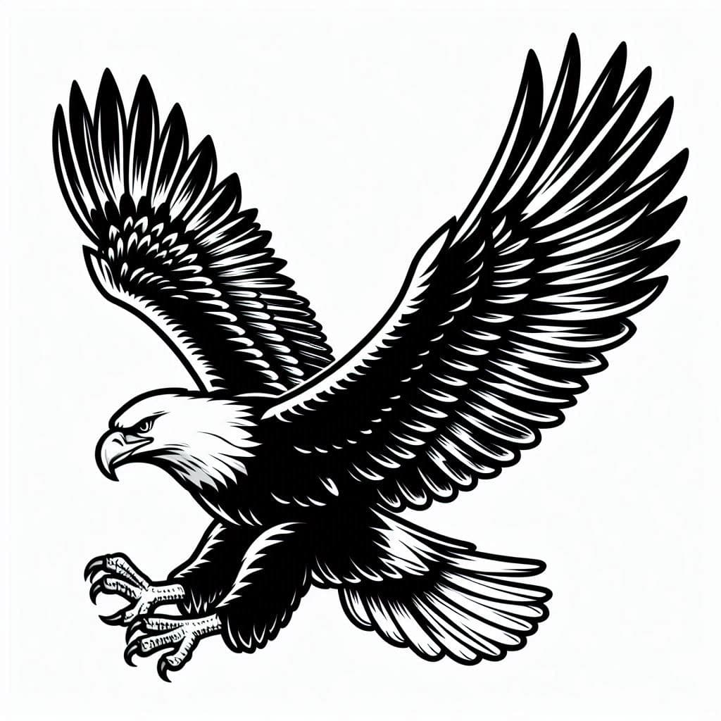 Flying Eagle - Soaring Free Coloring Pages for Majestic Creativity! - free coloring page image 3 of 4