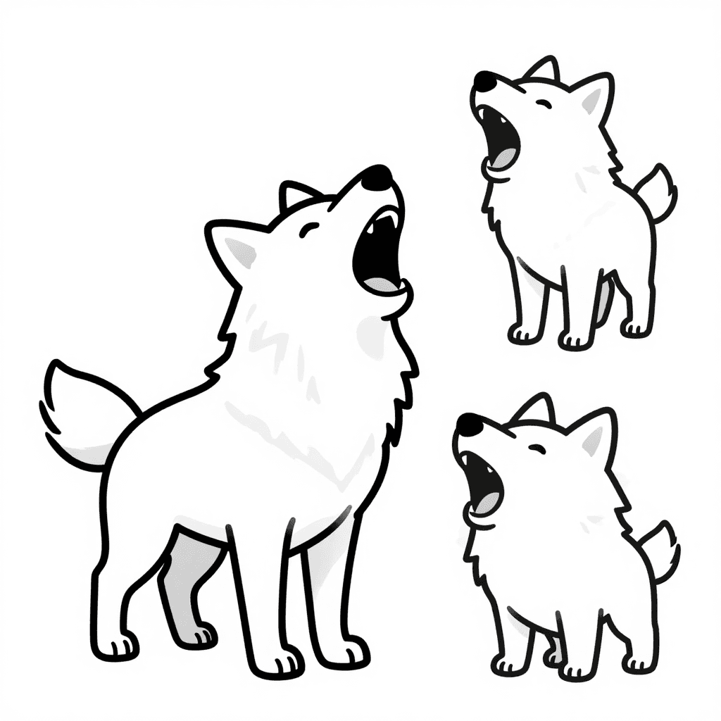 A Wolf Howling Coloring Page - free coloring page image 2 of 3