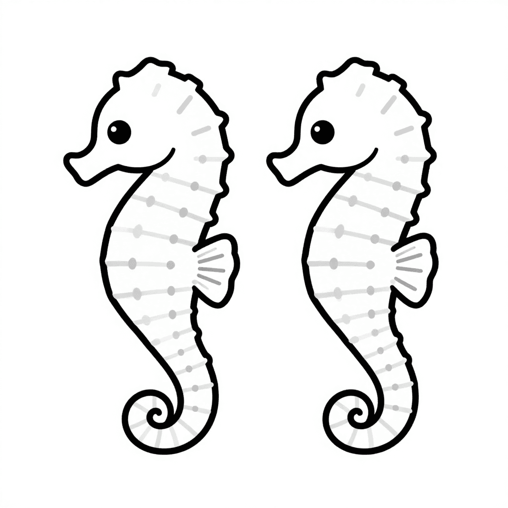 A Seahorse Swimming Coloring Page - free coloring page image 2 of 3