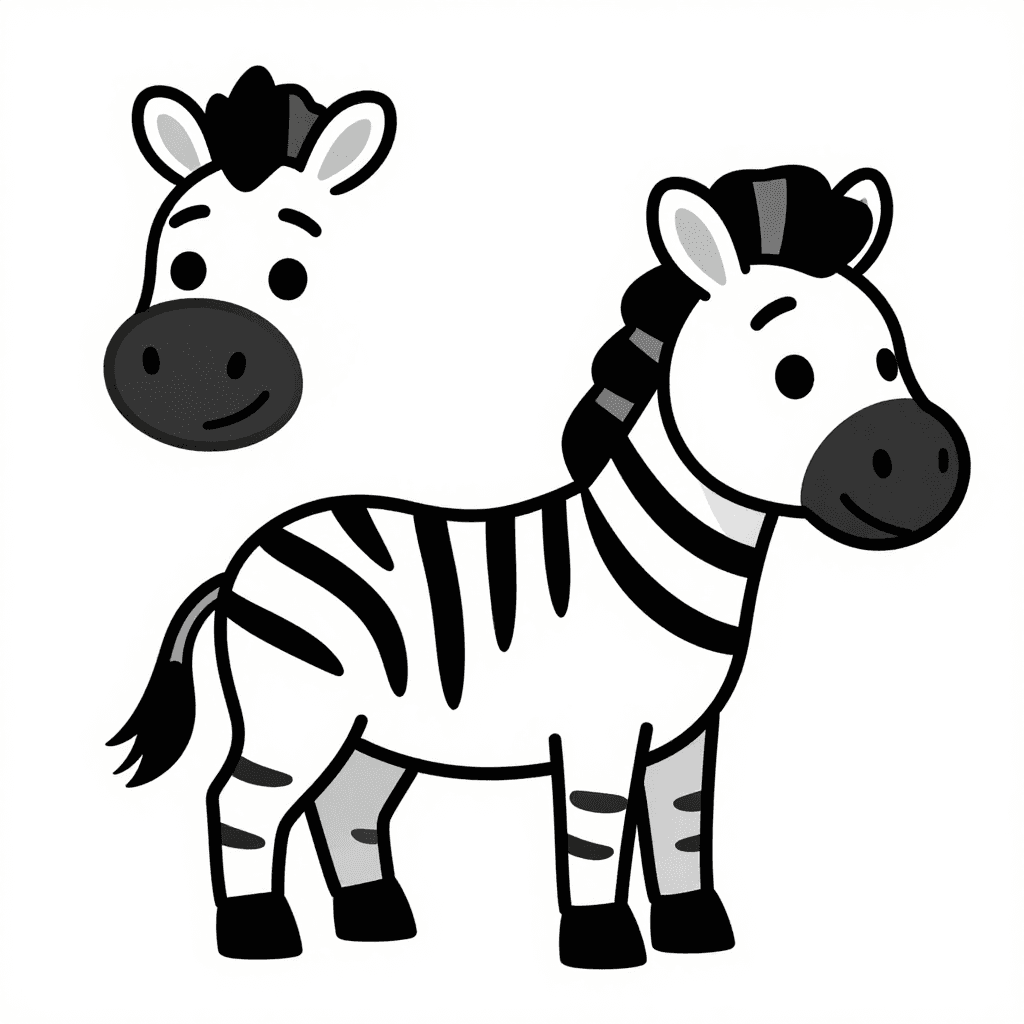 A Zebra Standing Coloring Page - free coloring page image 2 of 3