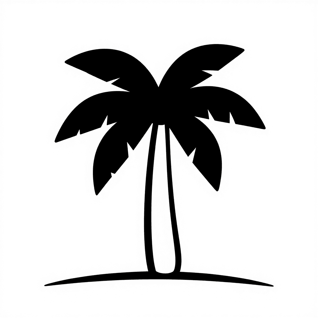 Palm Tree On Beach Coloring Page - free coloring page image 3 of 3