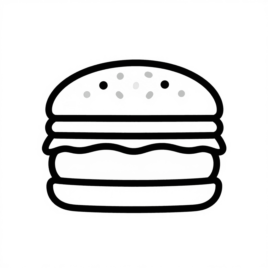 Hamburger Coloring Page - free coloring page image 3 of 3