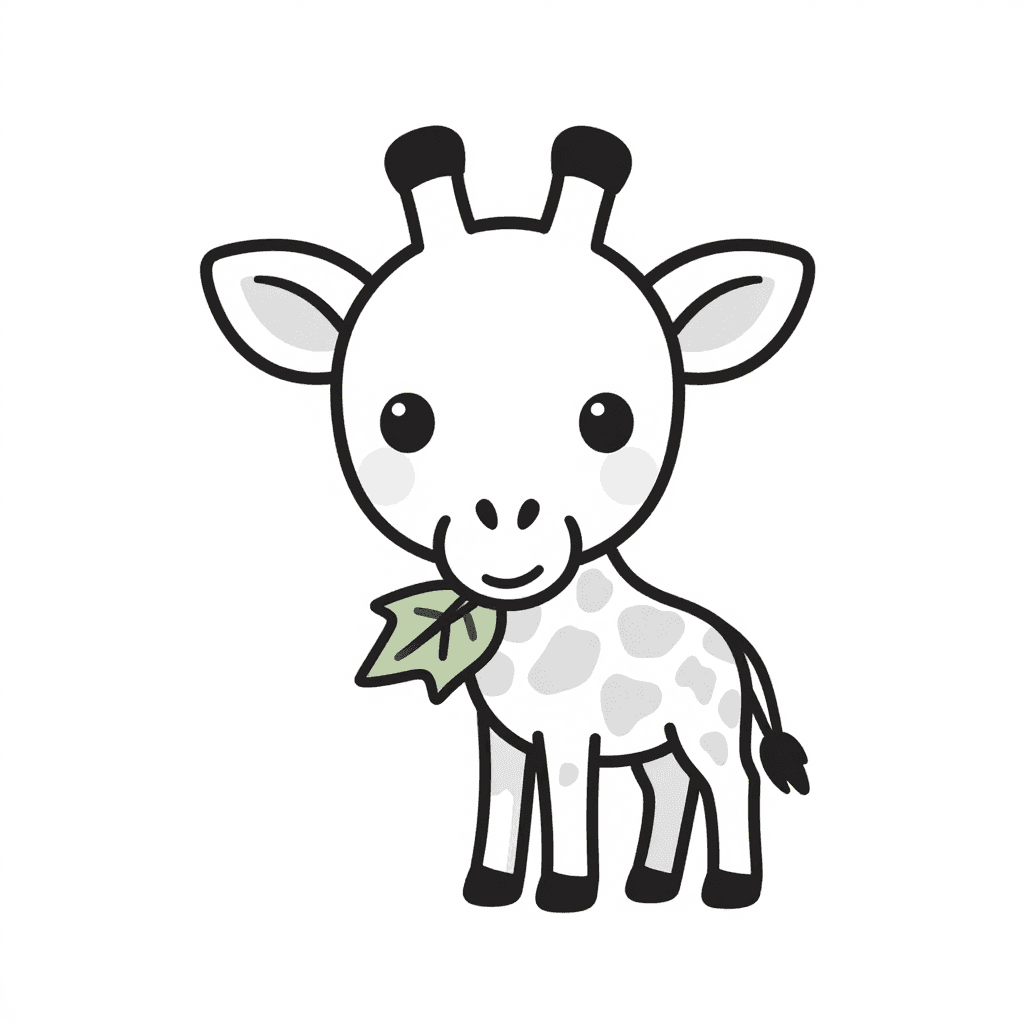 A Giraffe Eating Leaves Coloring Page - free coloring page image 3 of 3