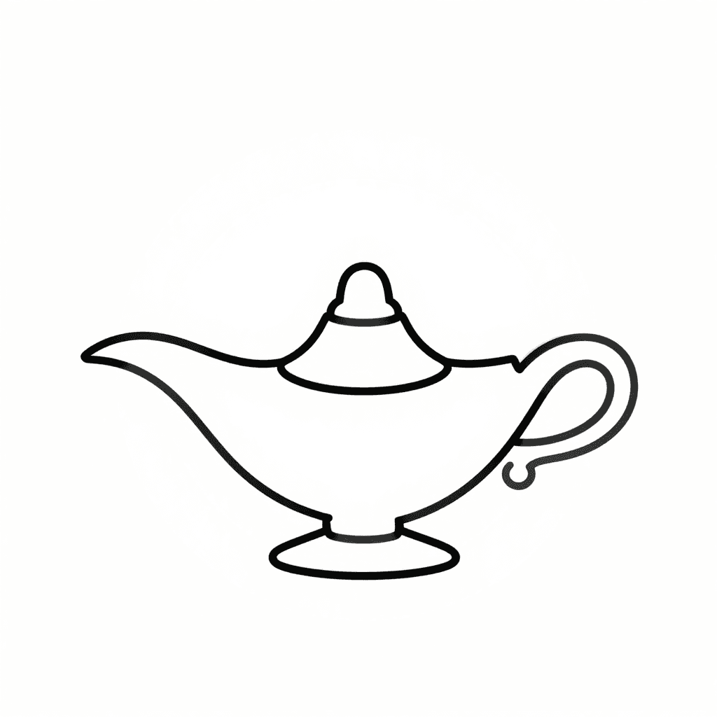 A Genie Lamp Coloring Page - free coloring page image 1 of 3