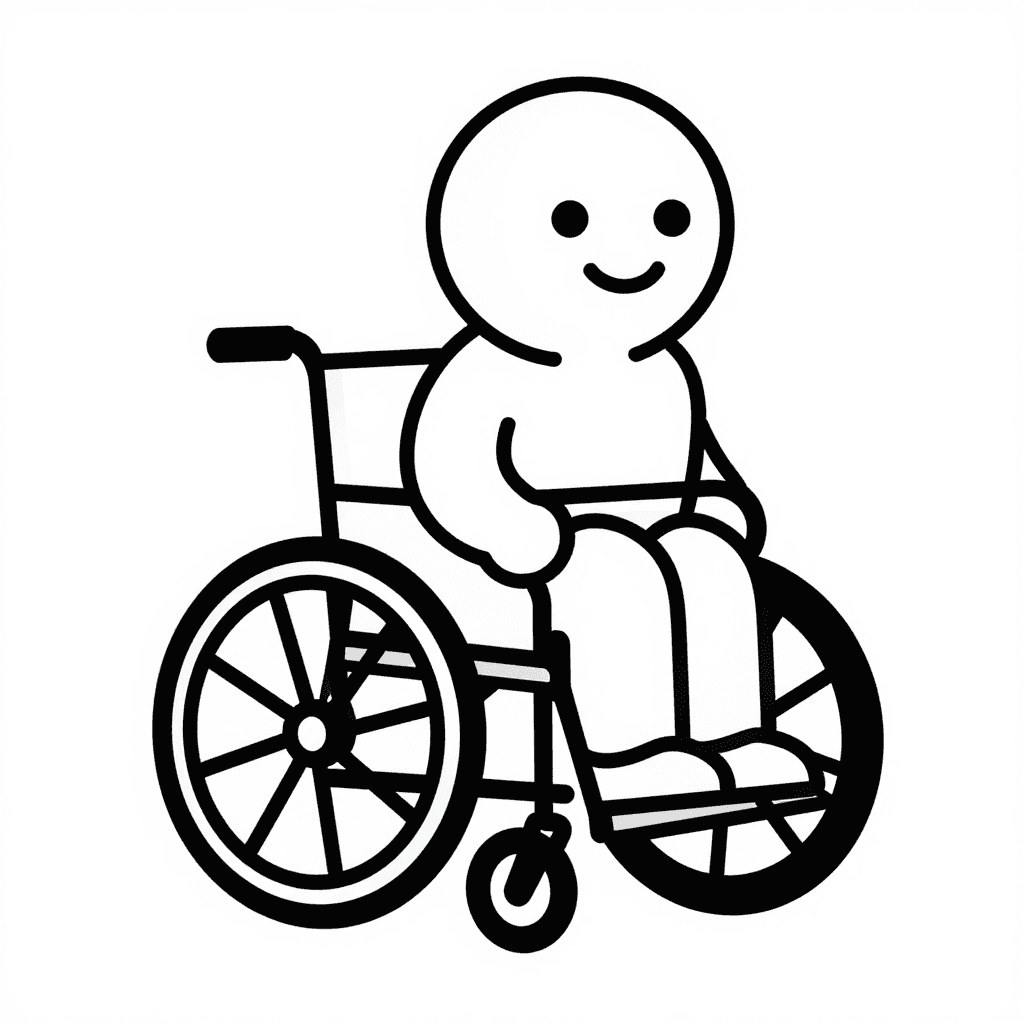 A Wheelchair Coloring Page - free coloring page image 2 of 3
