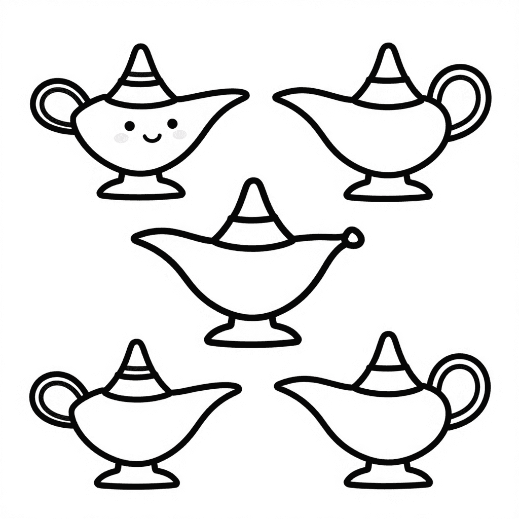 A Genie Lamp Coloring Page - free coloring page image 2 of 3