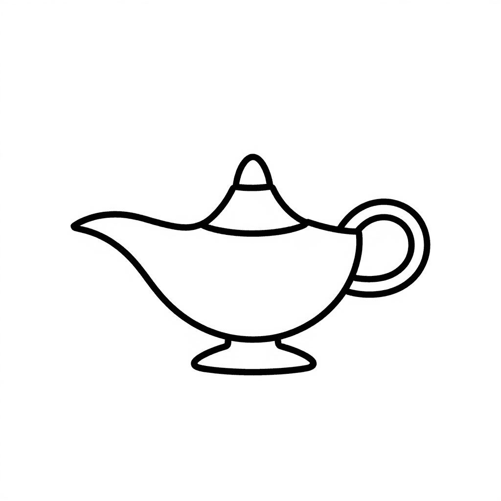 A Genie Lamp Coloring Page - free coloring page image 3 of 3