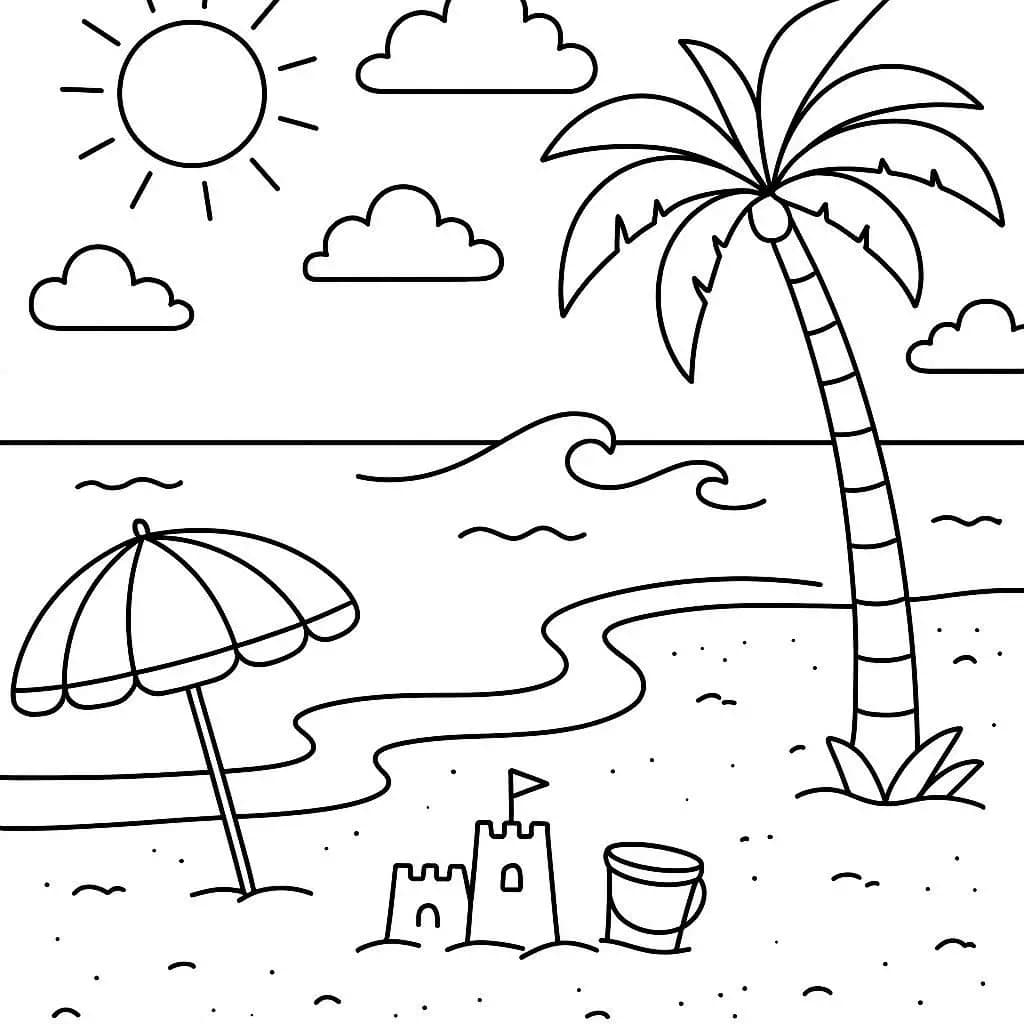 Beach : Sun, Sand & Smiles - free coloring page image 6 of 10