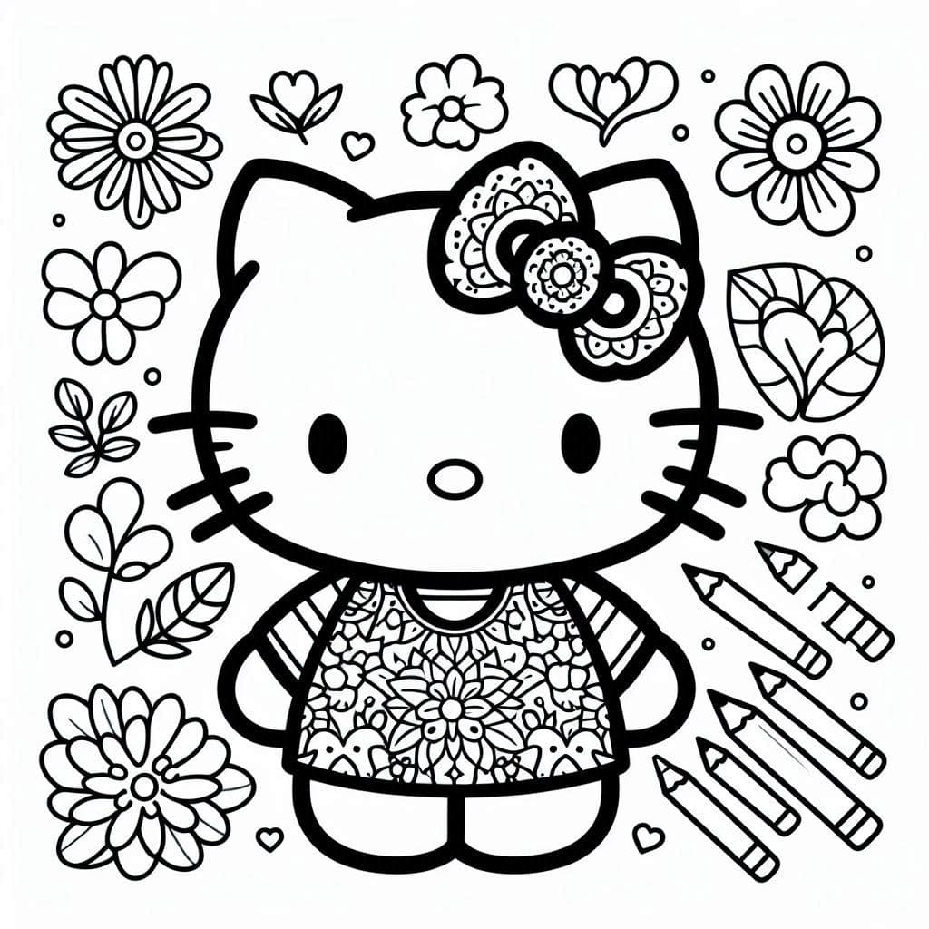 Hello Kitty - Cute & Free Coloring Pages for Everyone's Favorite Friend! - free coloring page image 4 of 4