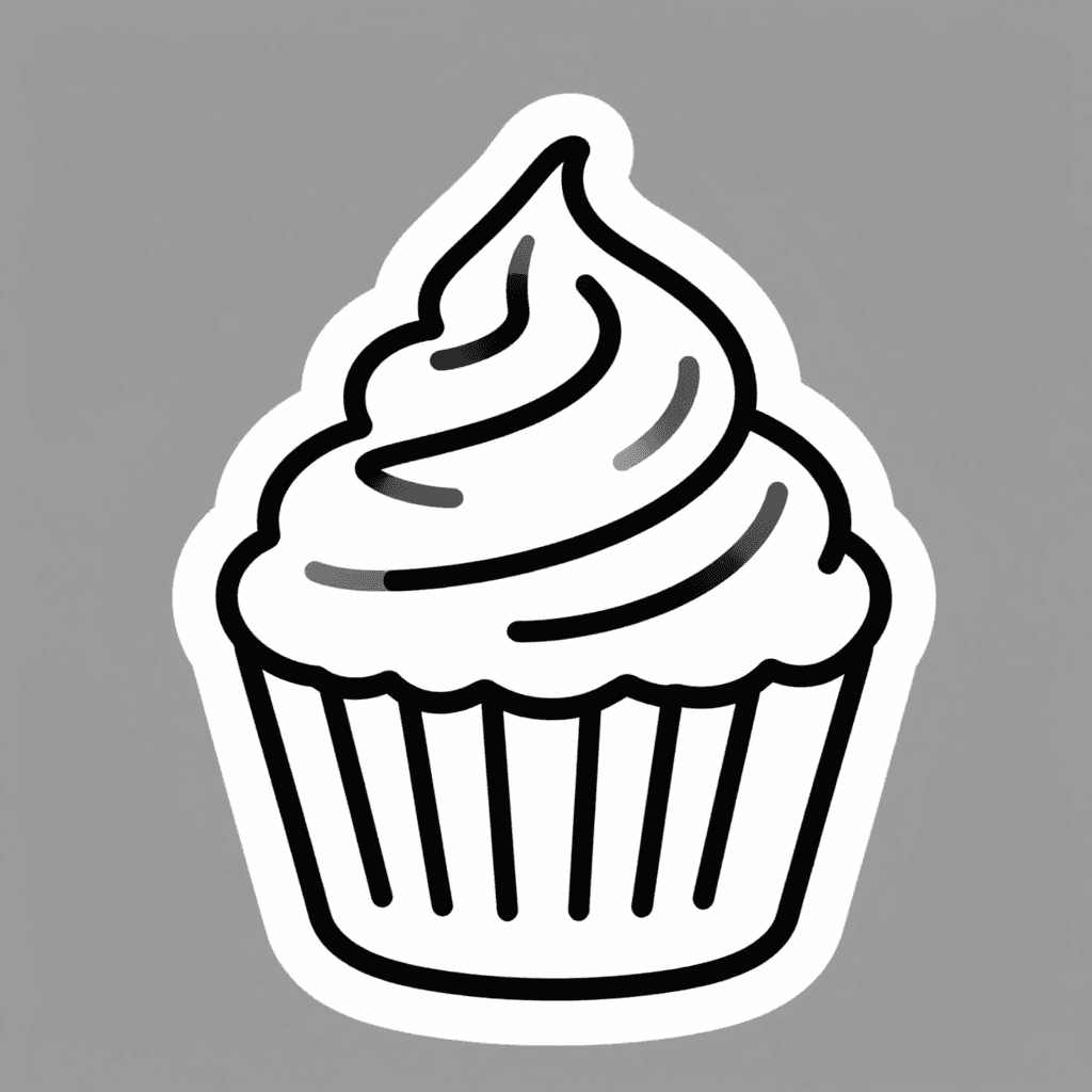 Cupcake With Frosting Coloring Page - free coloring page image 3 of 3