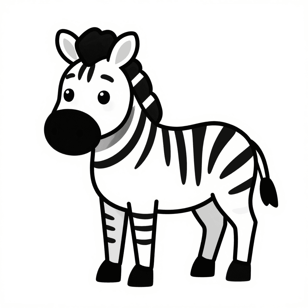 A Zebra Standing Coloring Page - free coloring page image 3 of 3