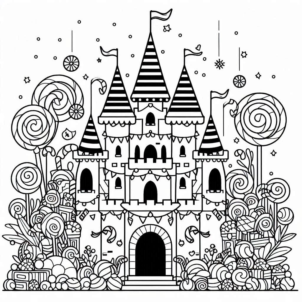 Candy Castle - Sweet & Magical Free Coloring Pages! - free coloring page image 4 of 4