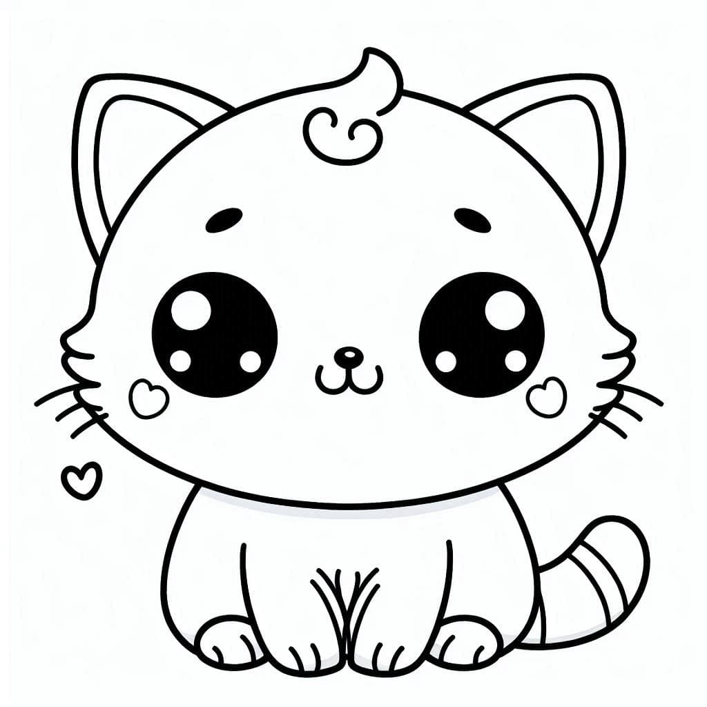 Adorable Cute Cat – Purr-fect Fun for All Ages! - free coloring page image 4 of 4