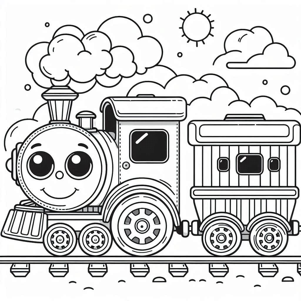 Amazing Train – A Fun and Exciting Coloring Adventure! - free coloring page image 2 of 4
