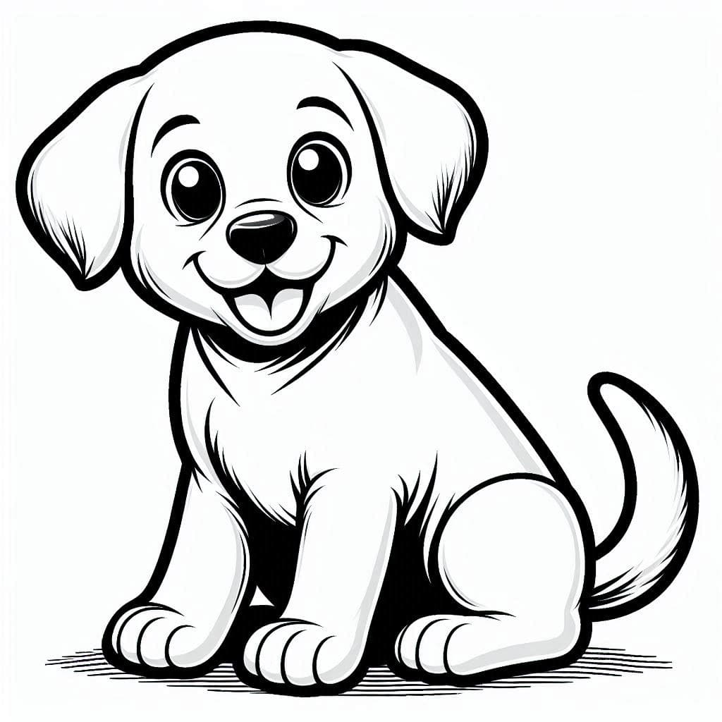 Playful Puppy - Adorable Free Coloring Pages for Dog Lovers! - free coloring page image 3 of 4