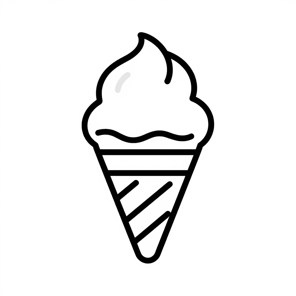 Ice Cream Cone Coloring Page - free coloring page image 3 of 3