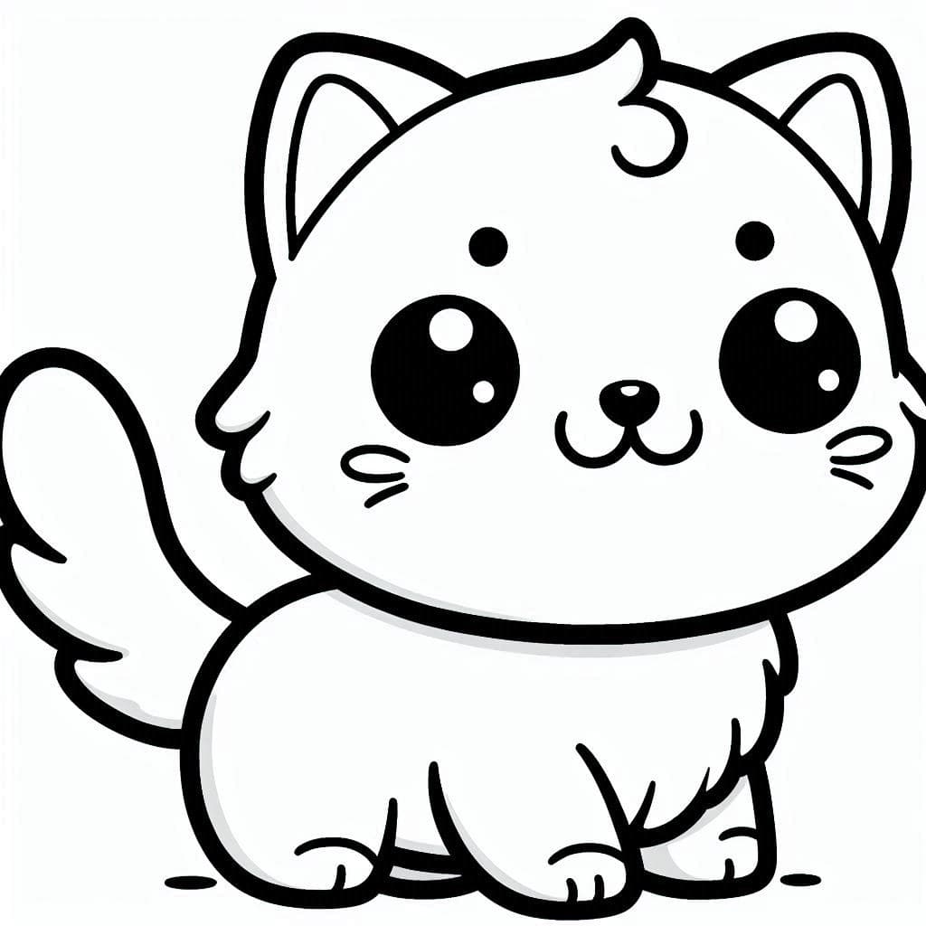 Adorable Cute Cat – Purr-fect Fun for All Ages! - free coloring page image 2 of 4