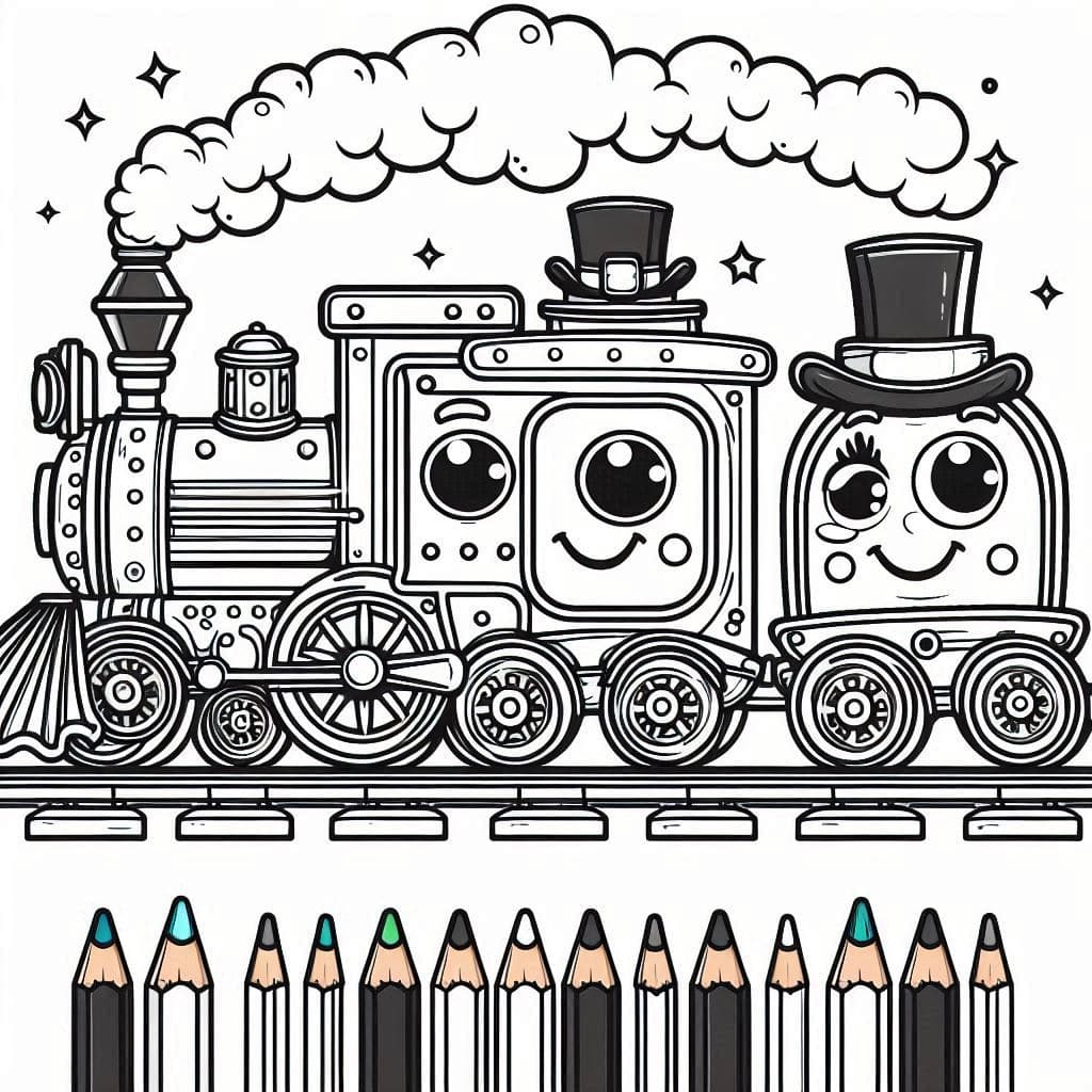 Amazing Train – A Fun and Exciting Coloring Adventure! - free coloring page image 4 of 4