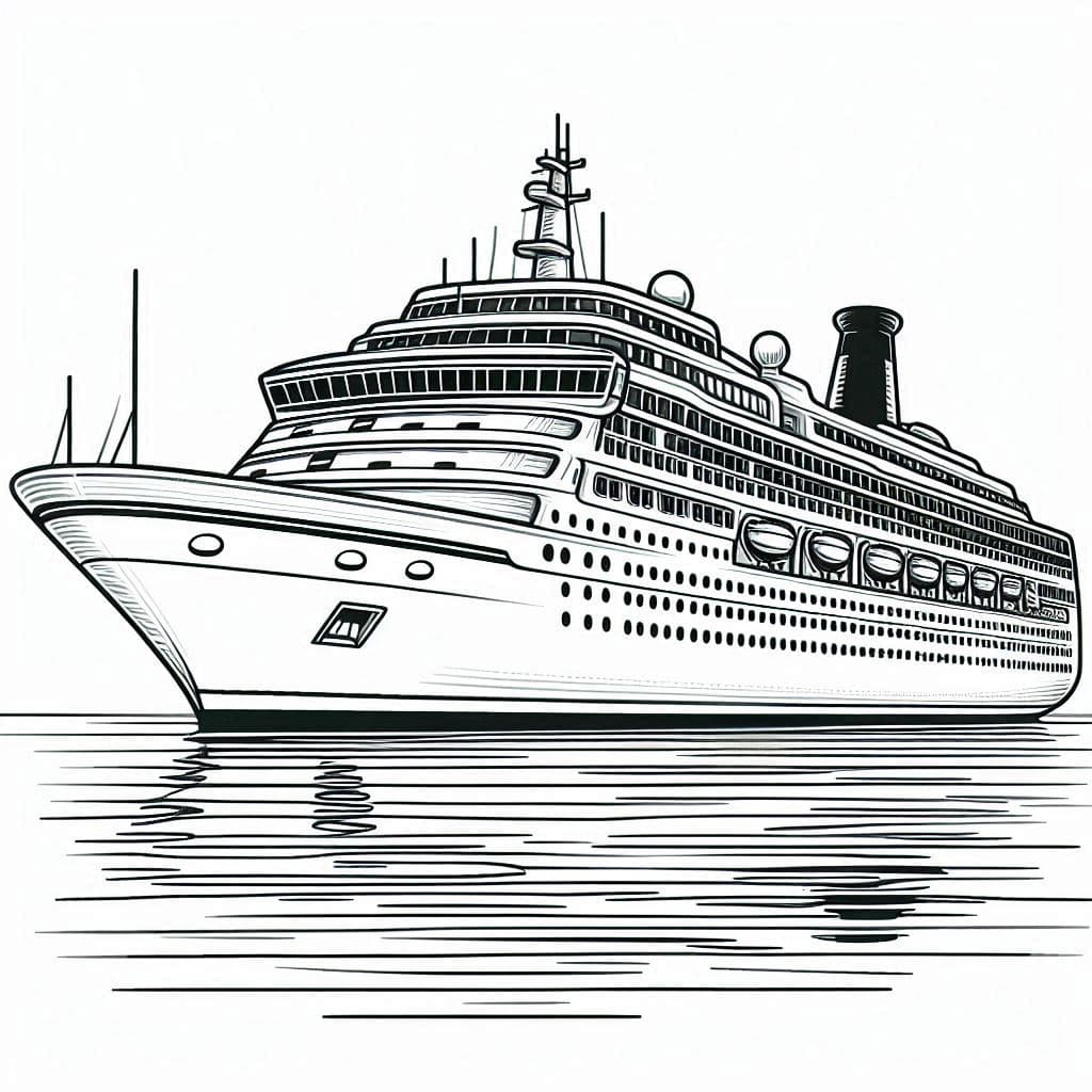 Cruise Ship – A Grand Adventure on the Open Seas! - free coloring page image 2 of 4