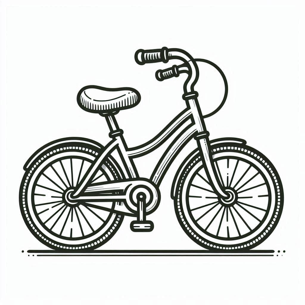 Lovely Ride: The Cute Bicycle - free coloring page image 4 of 8