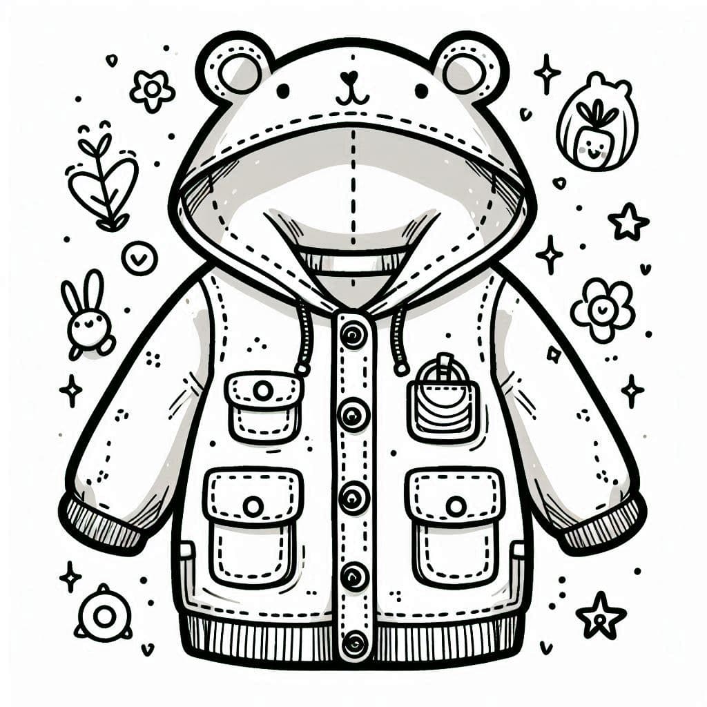 Cozy & Cute: The Perfect Jacket - free coloring page image 5 of 6