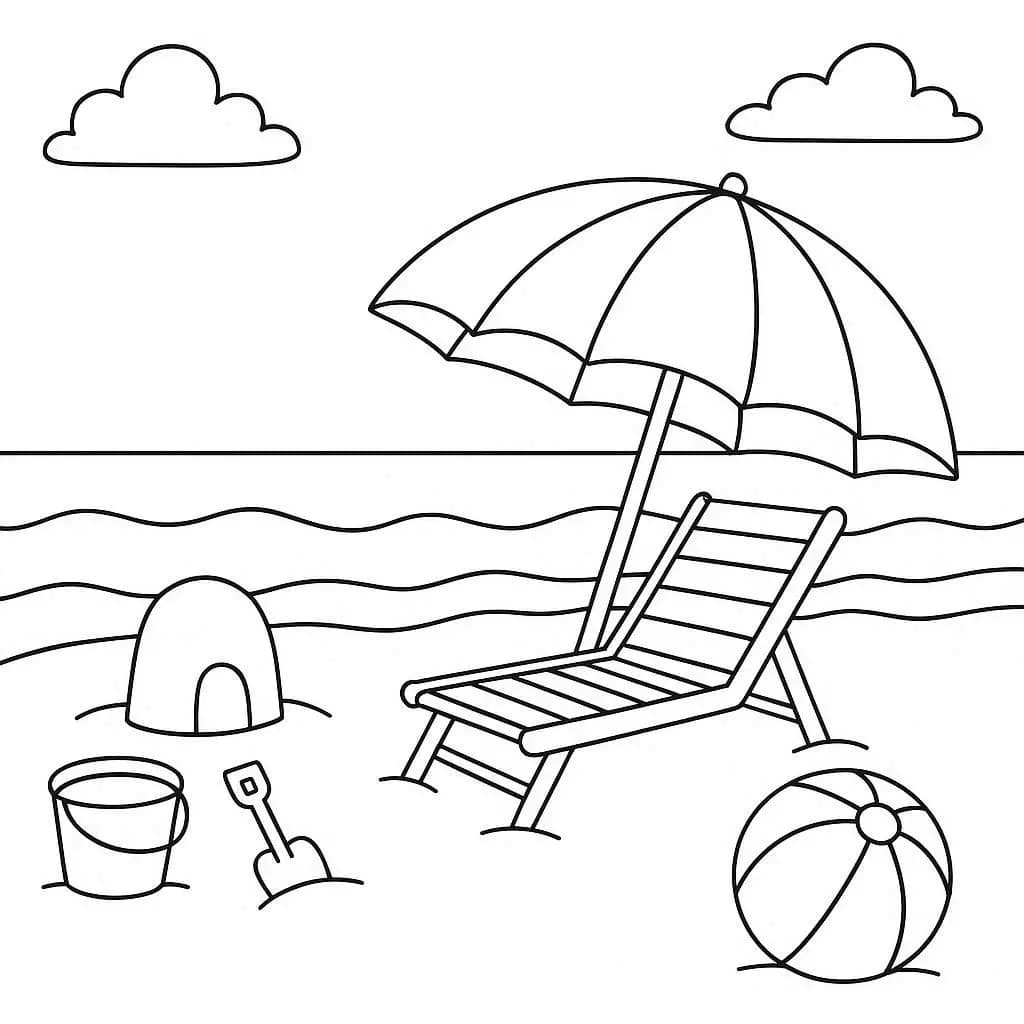 Beach : Sun, Sand & Smiles - free coloring page image 5 of 10