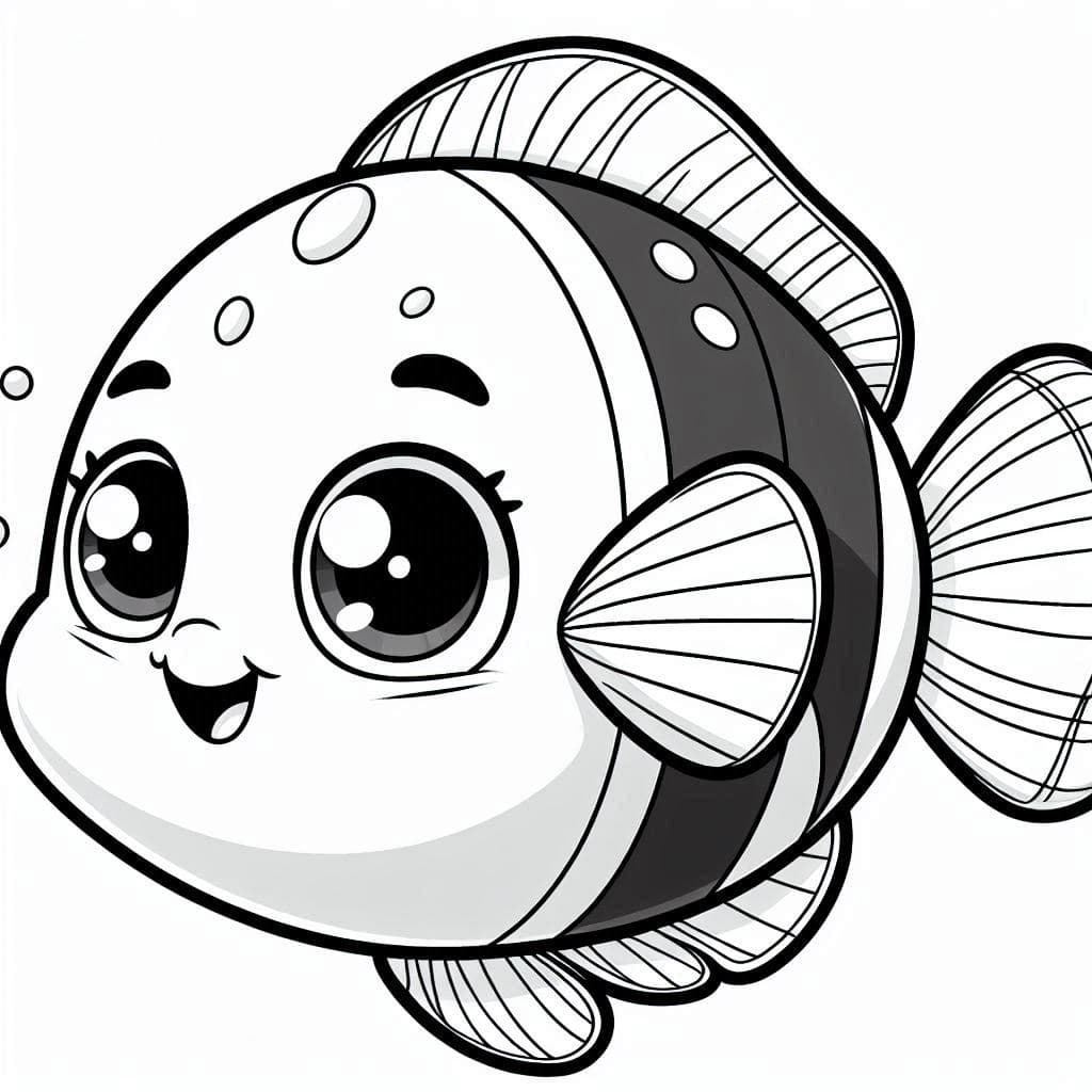Cute Fish - Free Printable Coloring Pages for Ocean Fun! - free coloring page image 2 of 4