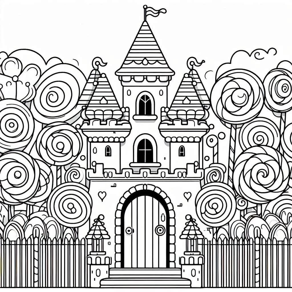 Candy Castle - Sweet & Magical Free Coloring Pages! - free coloring page image 2 of 4