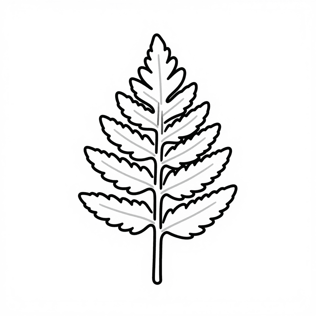 A Fern Leaf Coloring Page - free coloring page image 3 of 3