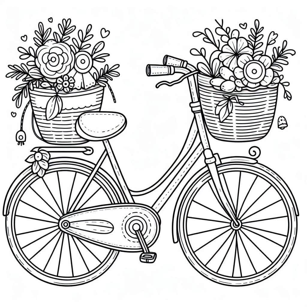 Lovely Ride: The Cute Bicycle - free coloring page image 6 of 8