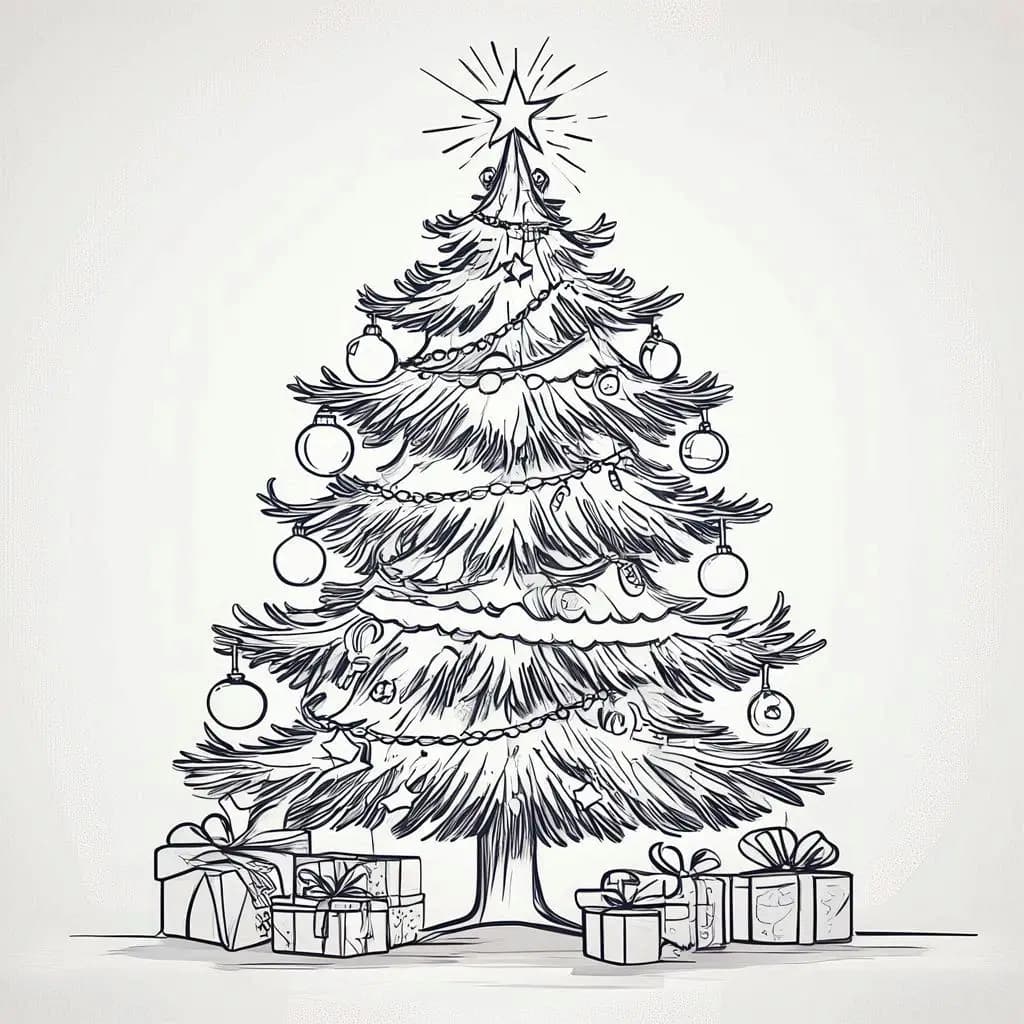 Color the Magic: Beautiful Christmas Trees - free coloring page image 5 of 6