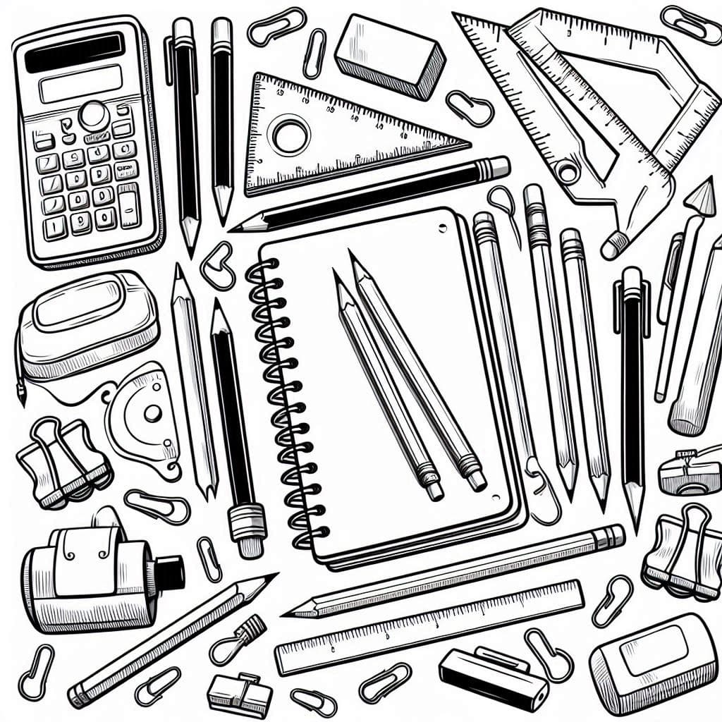 Stationery - Creative Free Coloring Pages for School and Office Lovers! - free coloring page image 3 of 4