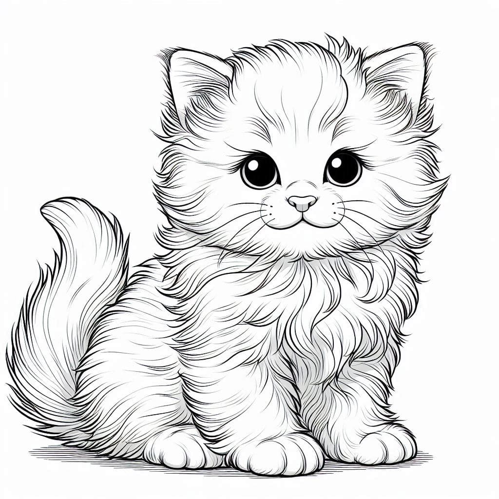 My Fluffy Kitten - Personalized Free Coloring Pages for Cat Lovers! - free coloring page image 4 of 4