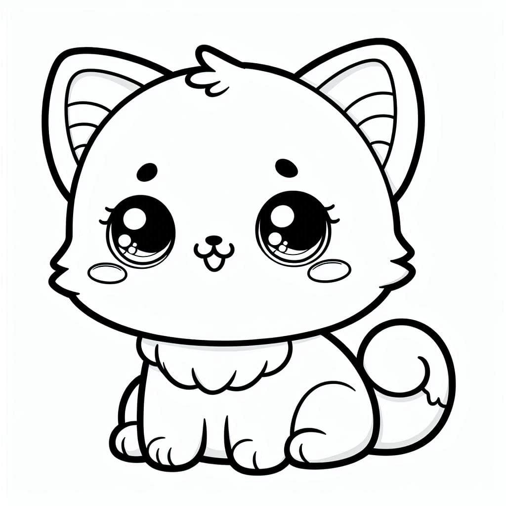 Adorable Cute Cat – Purr-fect Fun for All Ages! - free coloring page image 3 of 4