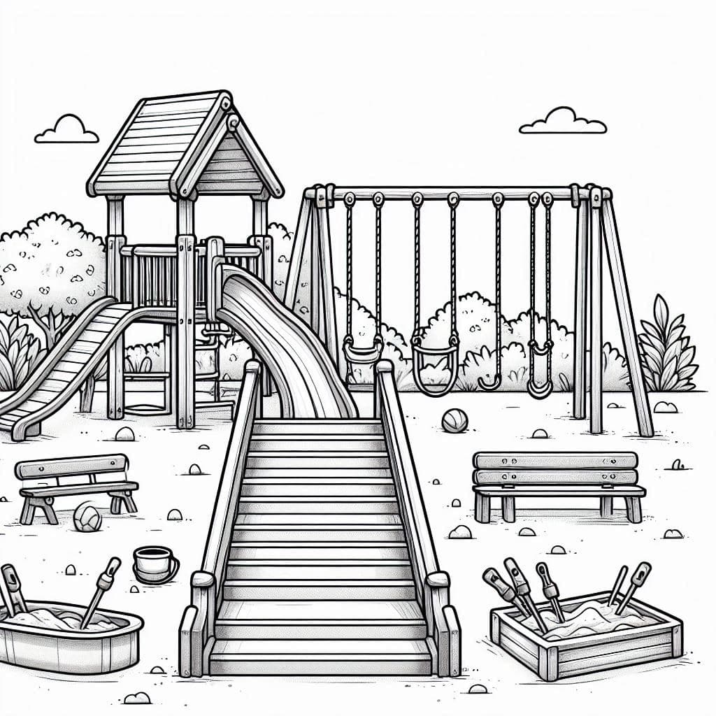 Kids Playground - Fun and Free Coloring Pages for Little Adventurers! - free coloring page image 3 of 4