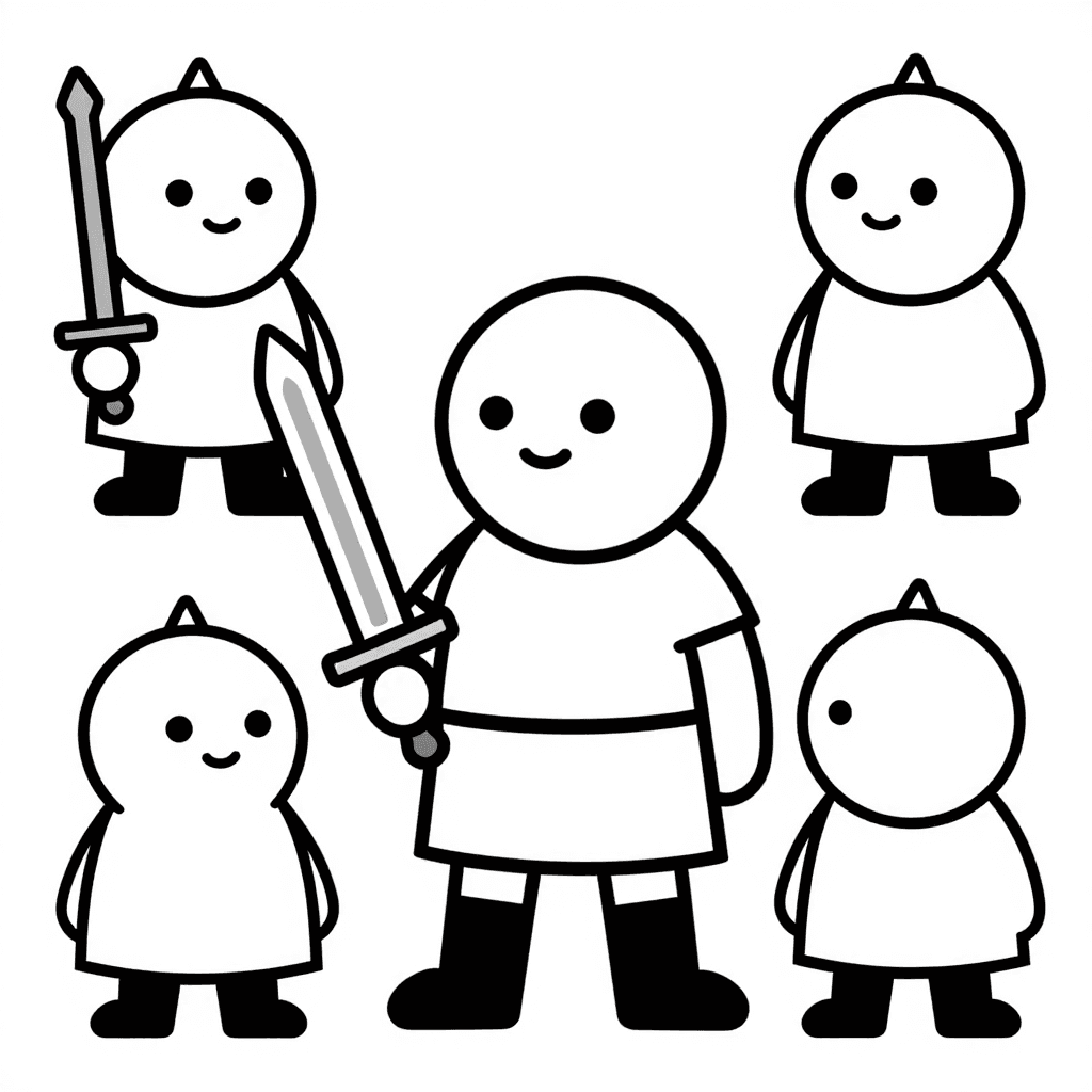 A Knight With Sword Coloring Page - free coloring page image 2 of 3
