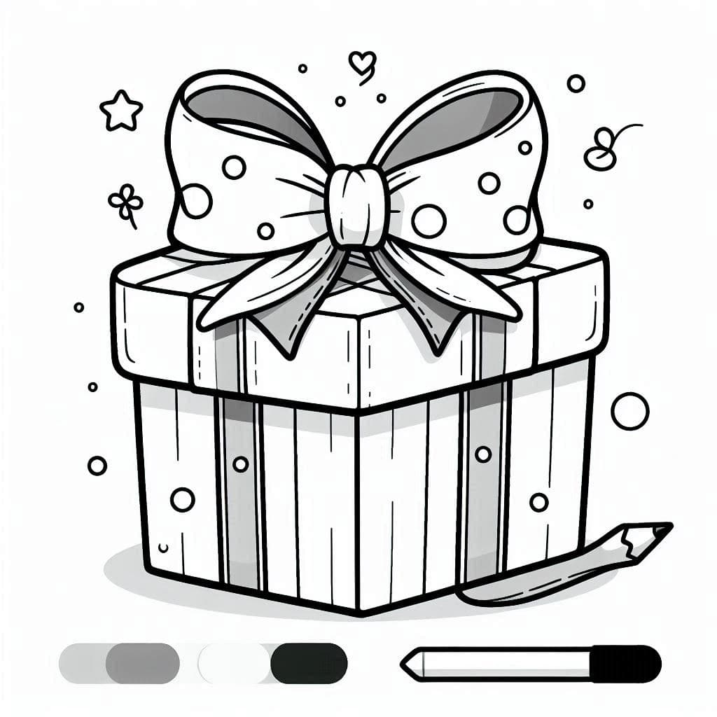 Birthday Box - Festive Free Coloring Pages for Party Fun! - free coloring page image 3 of 4